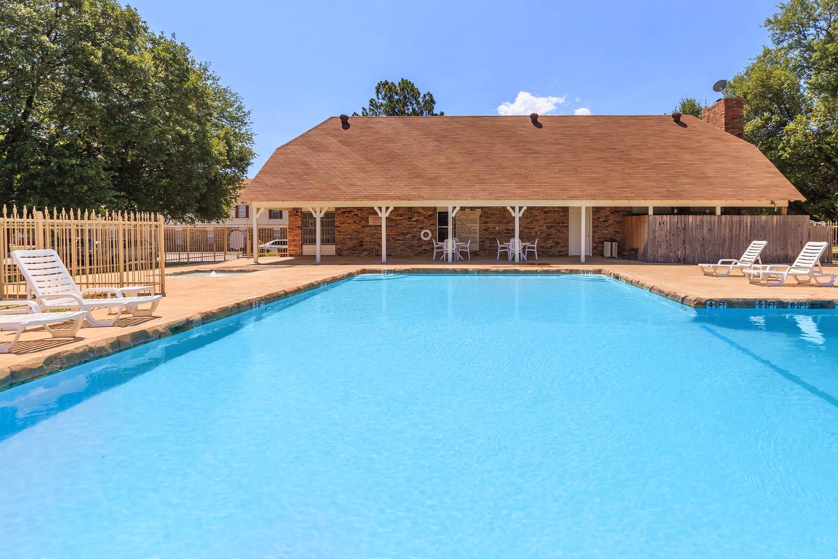 a house with a pool of water