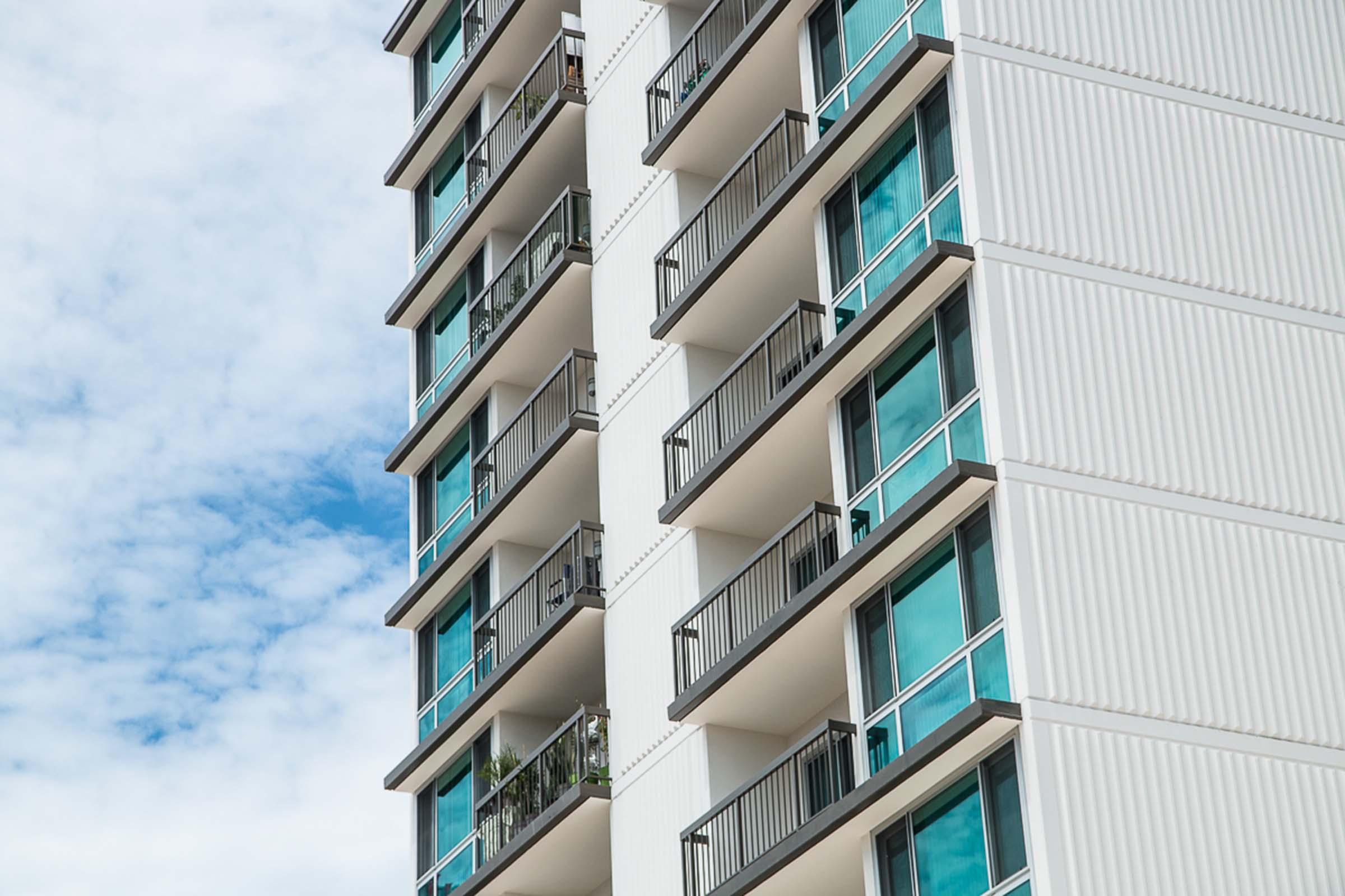 Ouside view of San Diego Square upper floors.