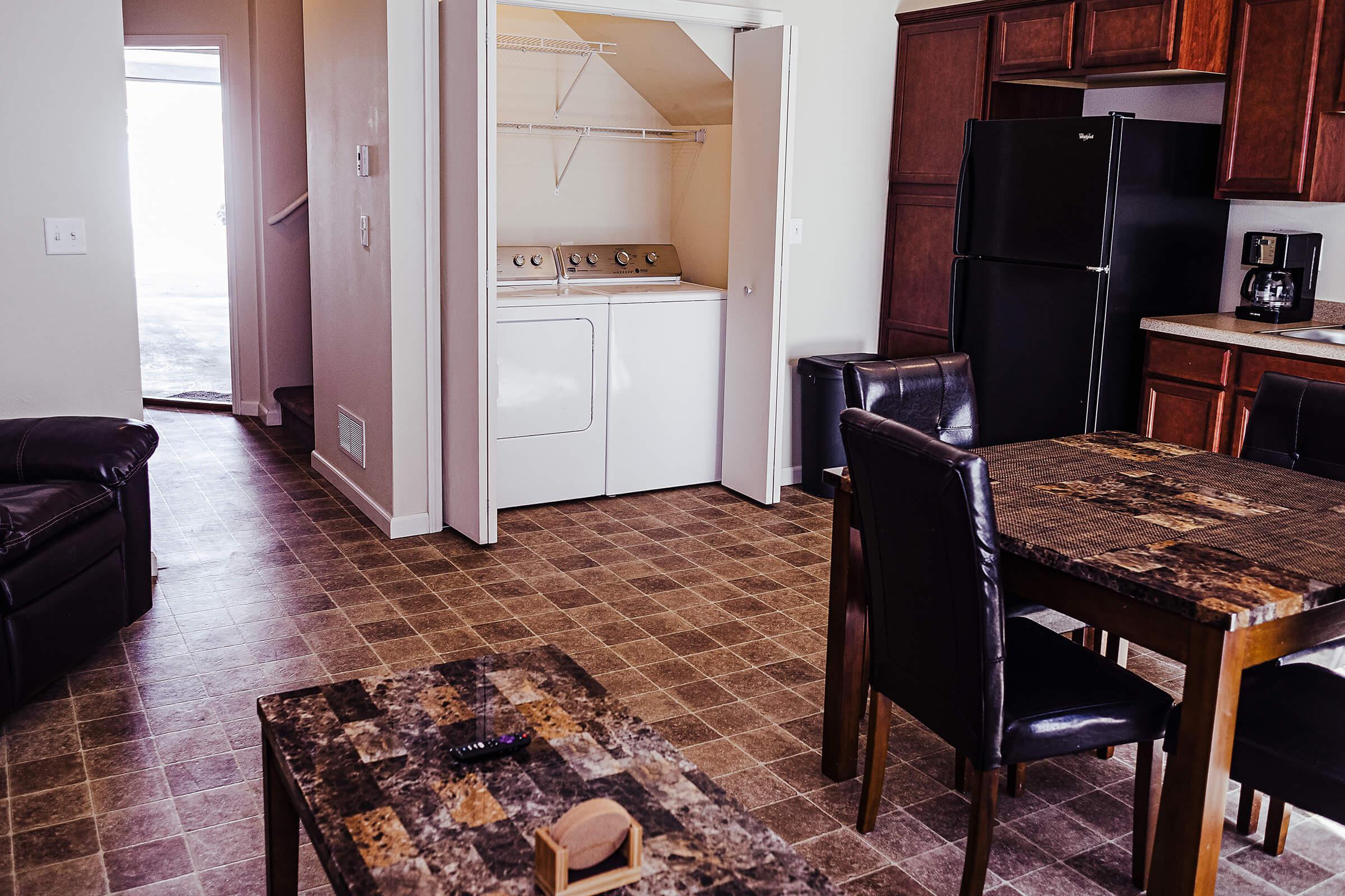 Furnished apartment with tile floors