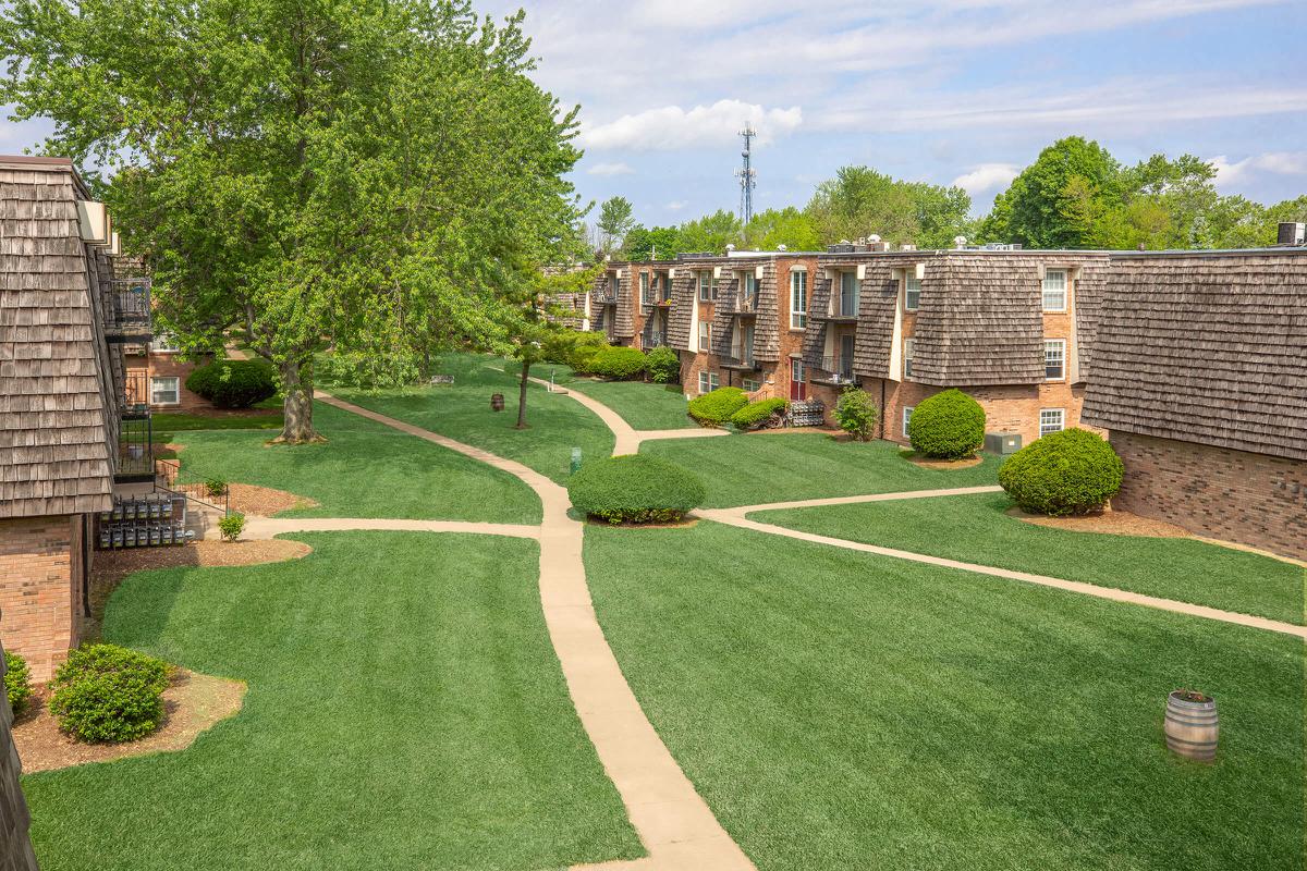 a large lawn in front of a building