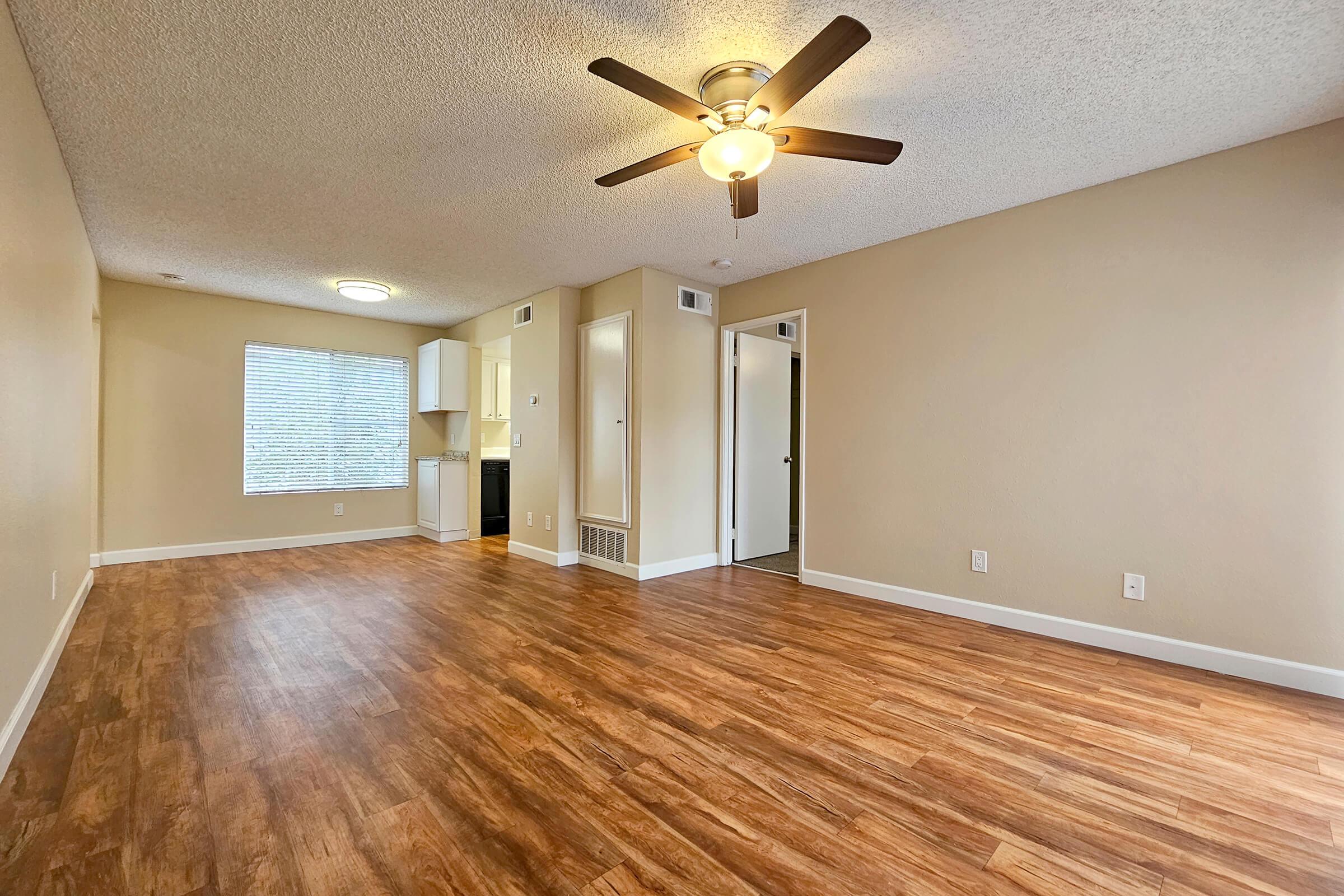 a room with a wood floor