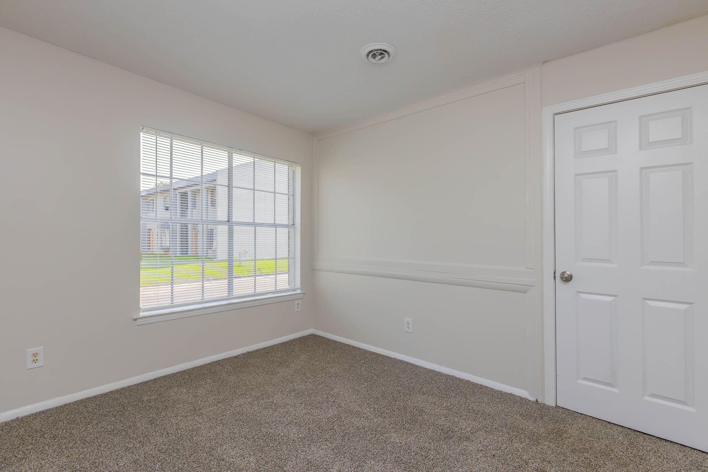 a room with a large window