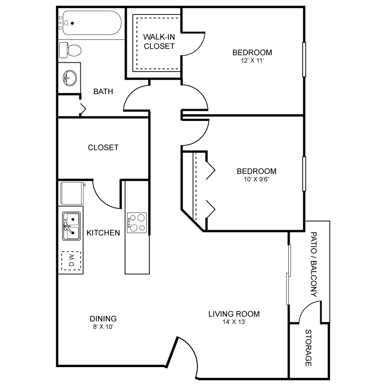 Floor plan image of 2B