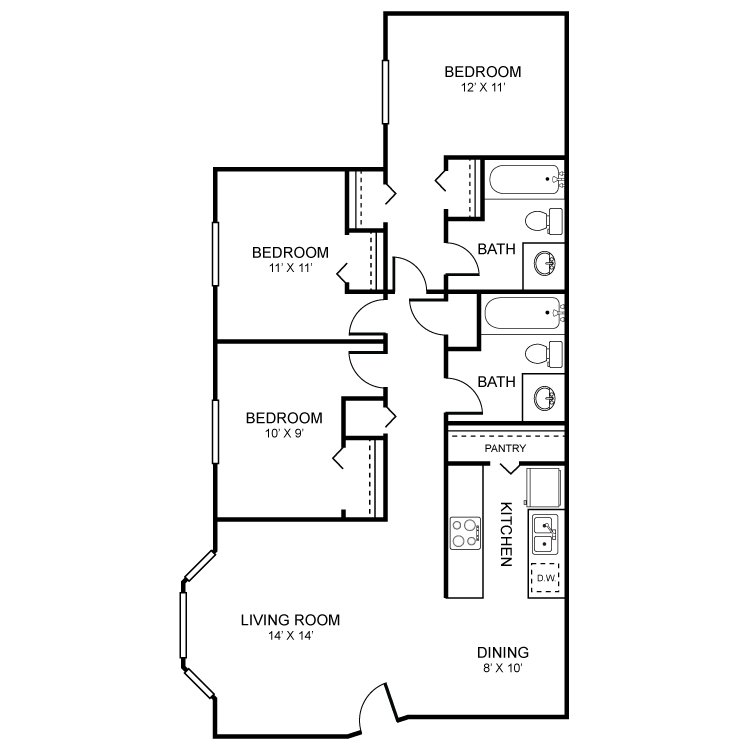 Floor plan image of 3A