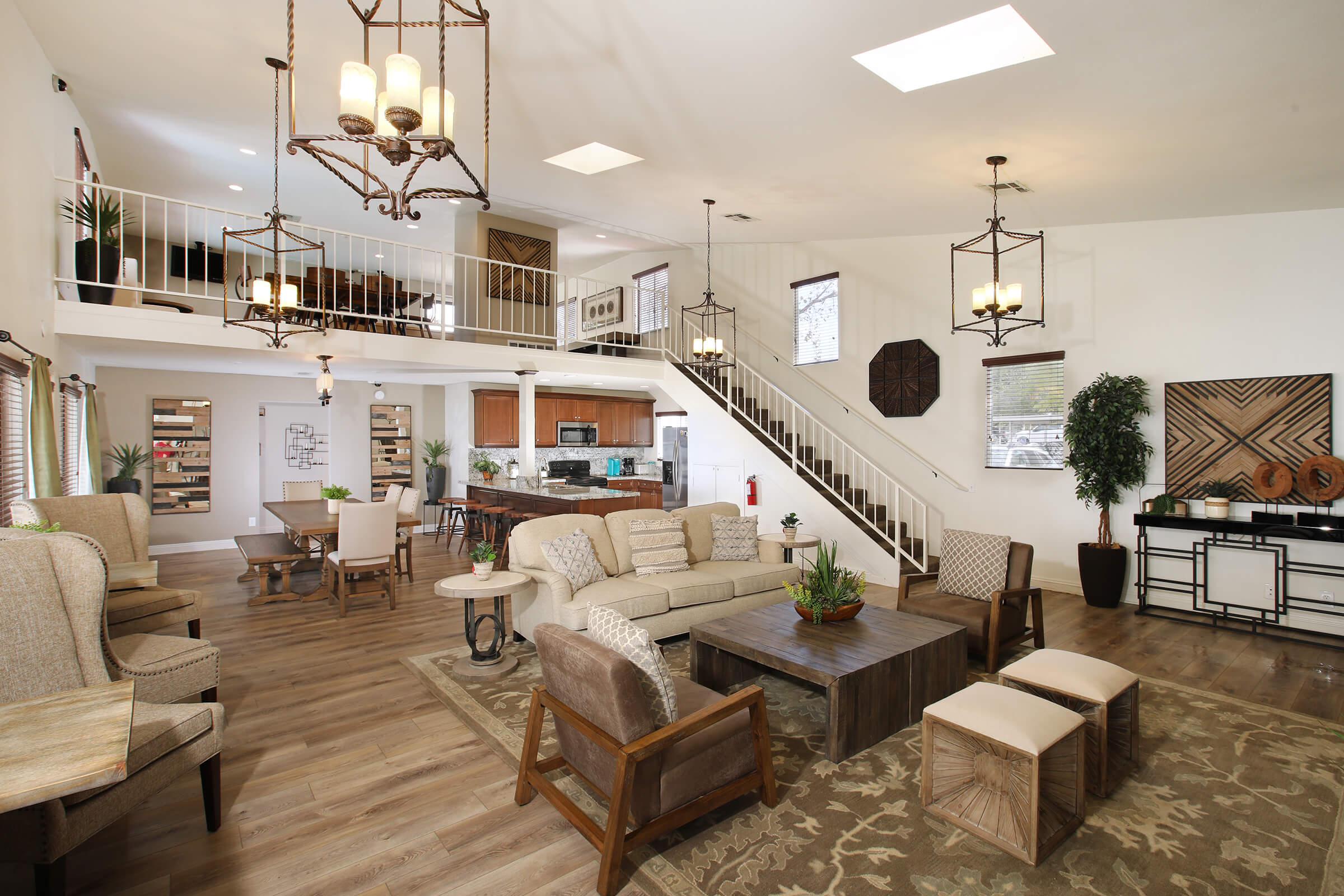 a living room filled with lots of furniture