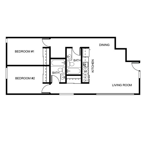 Floor plan image of One Bedroom (Furnished)