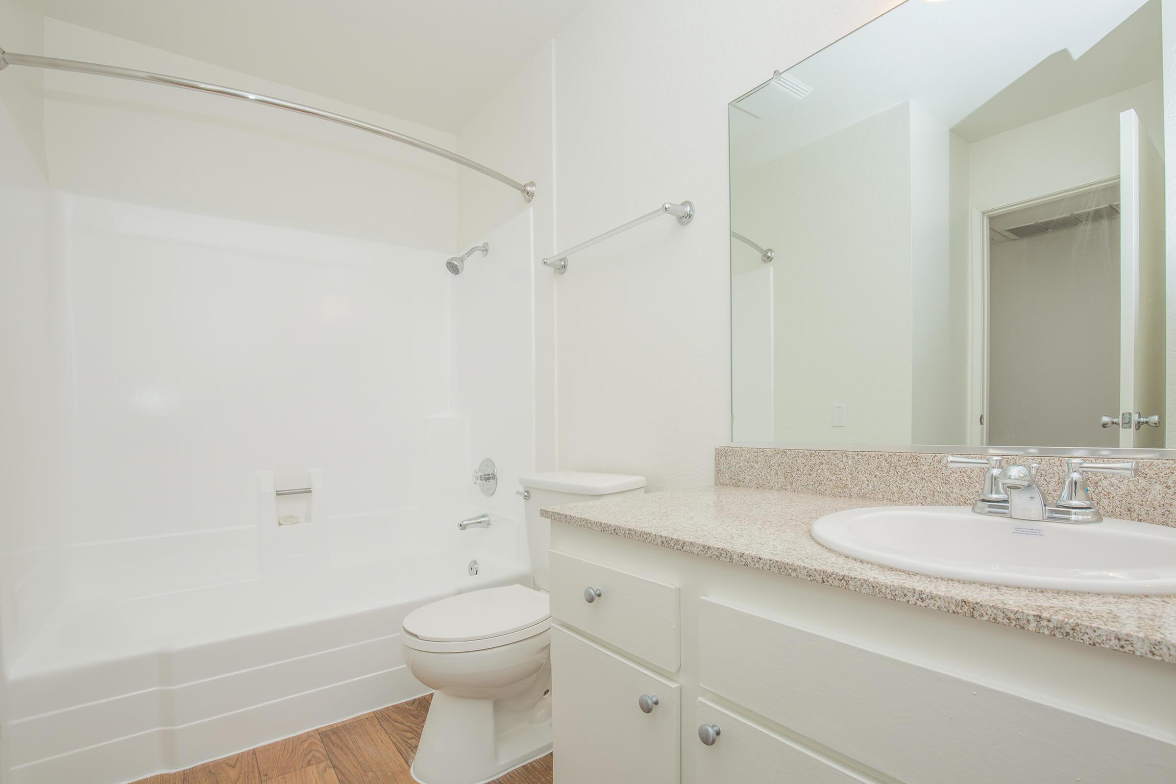 Bathroom with wooden floors