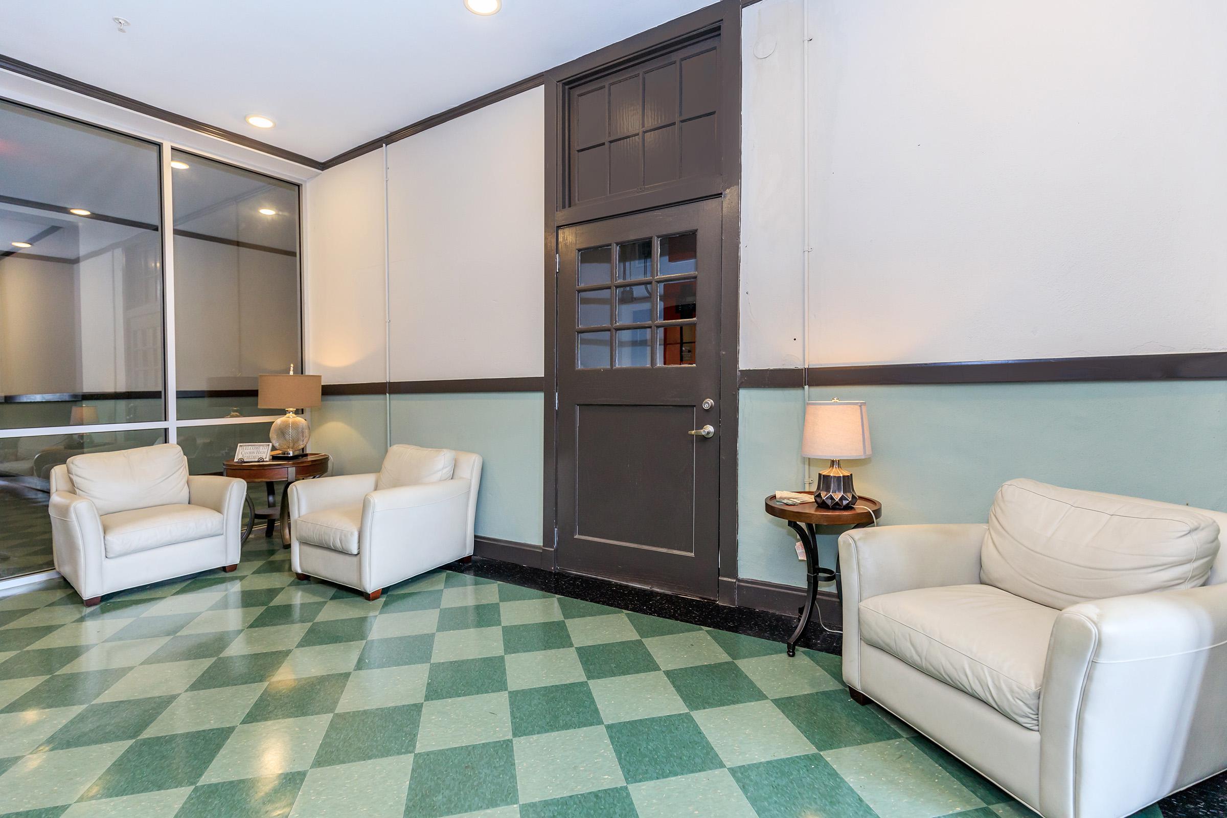 white furniture in a room