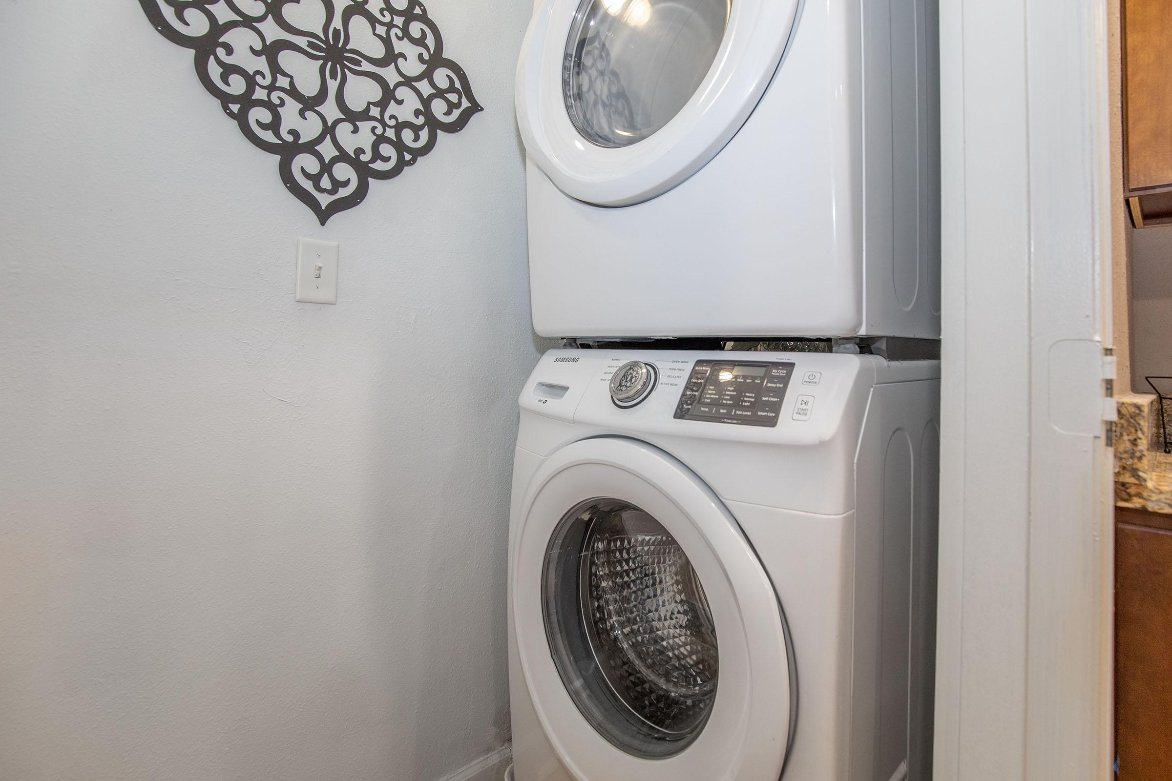 a washer and dryer