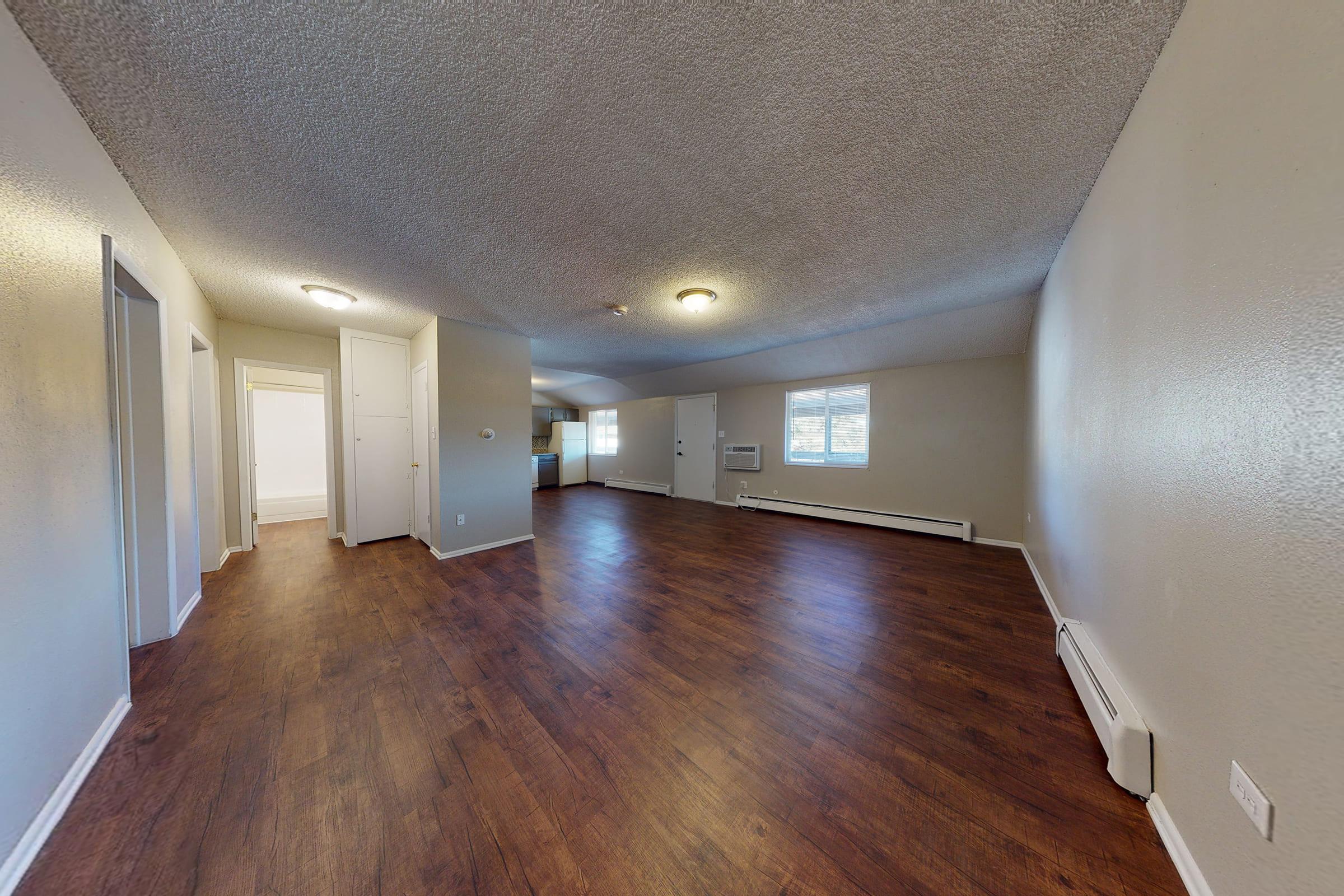 a room with a wood floor