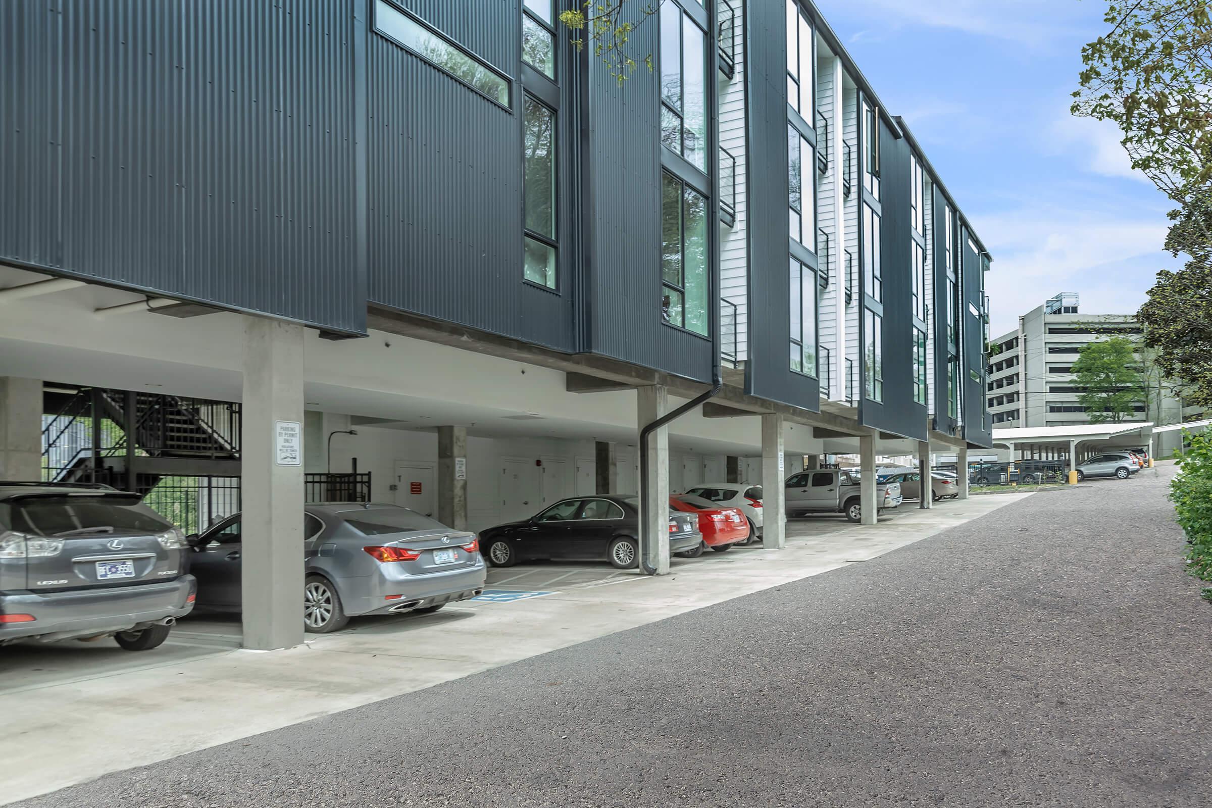 a car parked on the side of a building