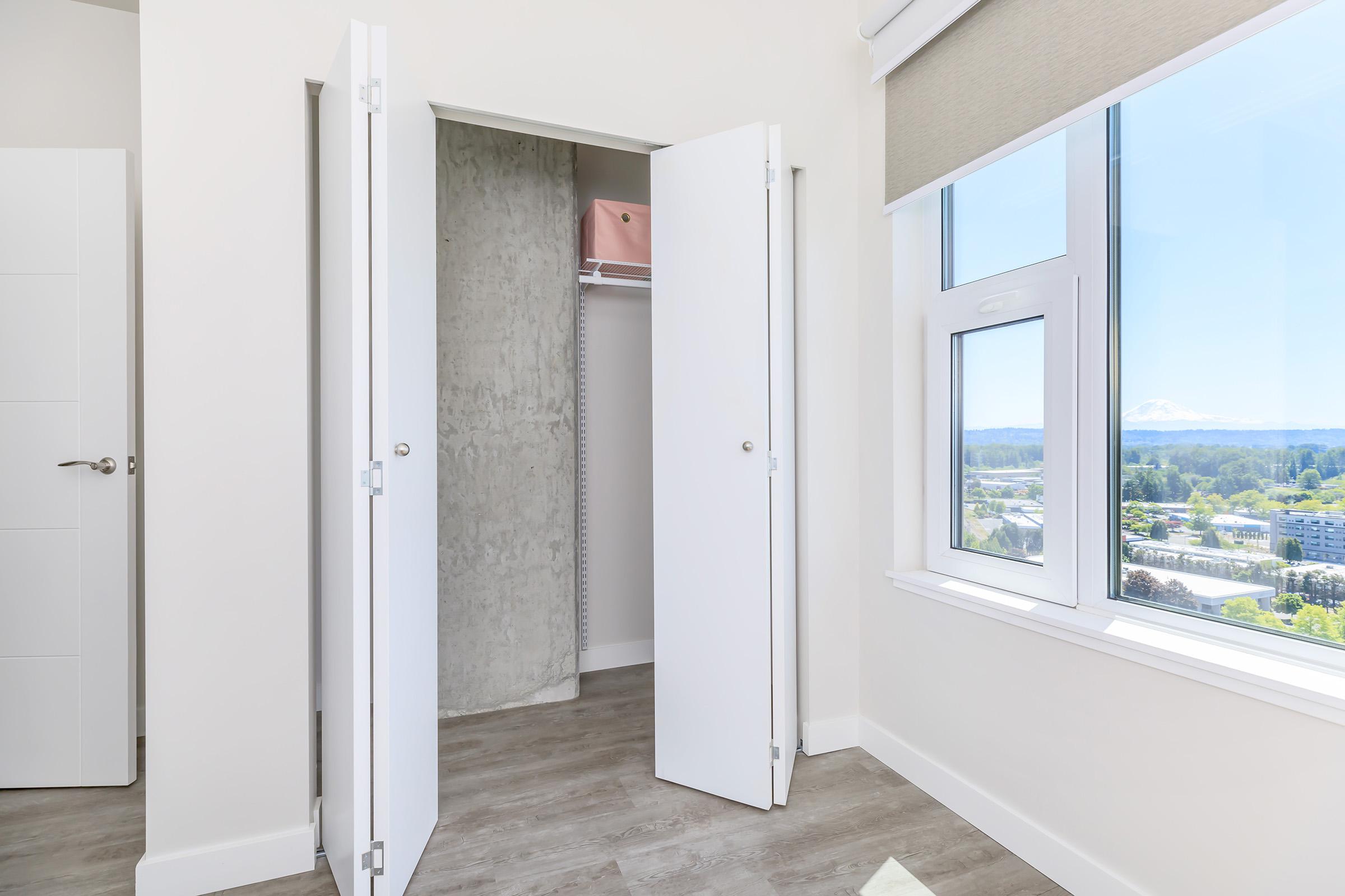 a room with a sink and a window