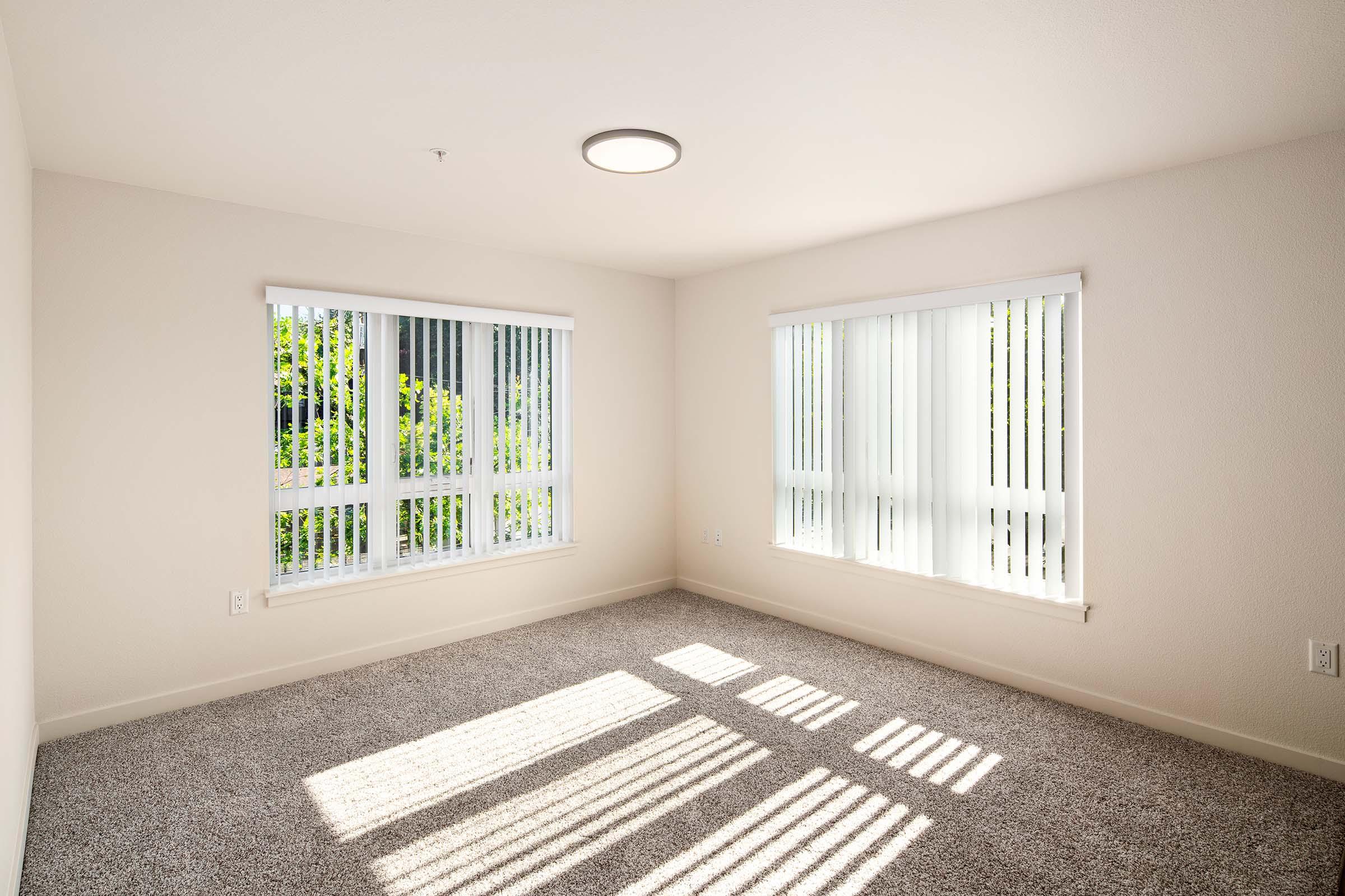 a room with a large window