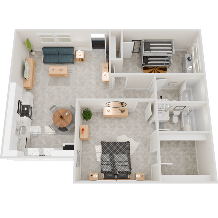 Celeste on Glendale B1 2-bedroom floor plan - Glendale, AZ