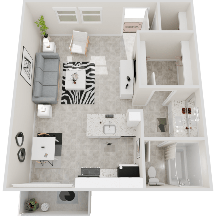 Celeste on Glendale S1 studio floor plan - Glendale, AZ