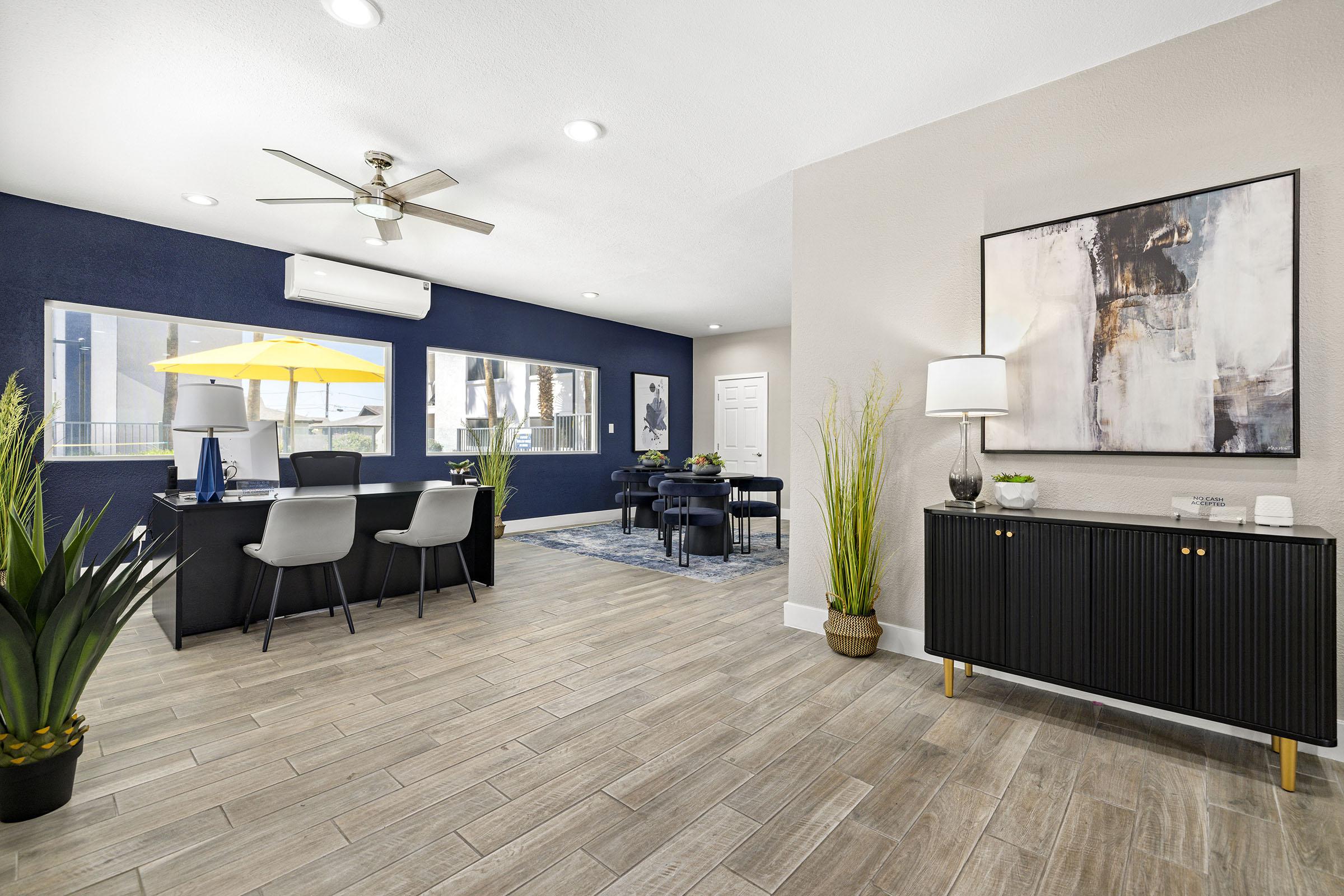 Leasing-office and resident common area.