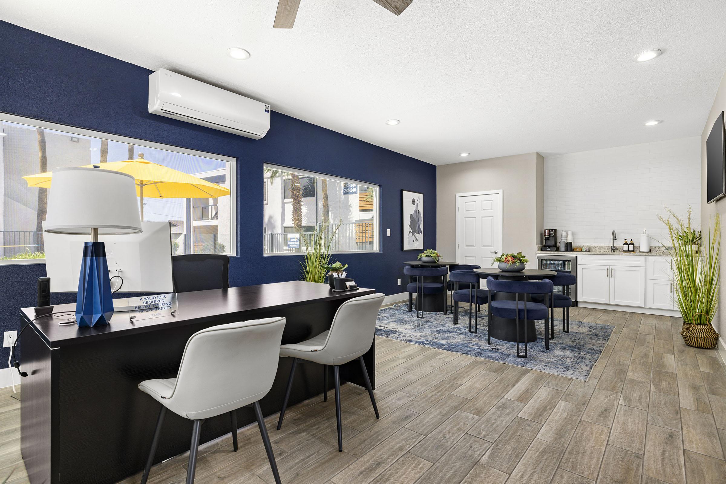 Leasing-office and resident common area.