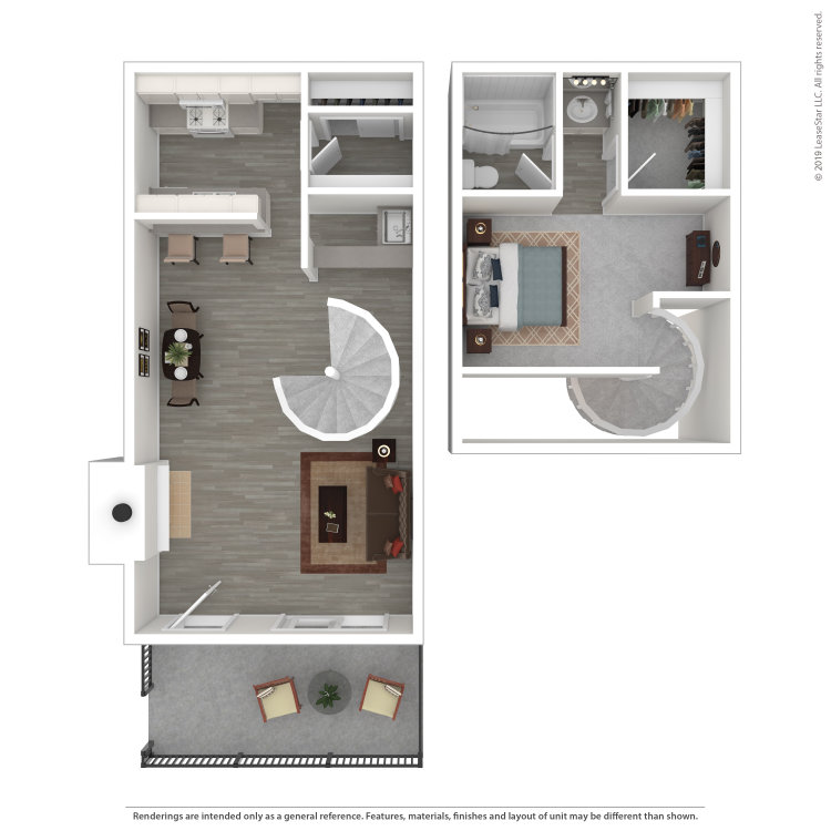 Plan 3, a 1 bedroom 1 bathroom floor plan.