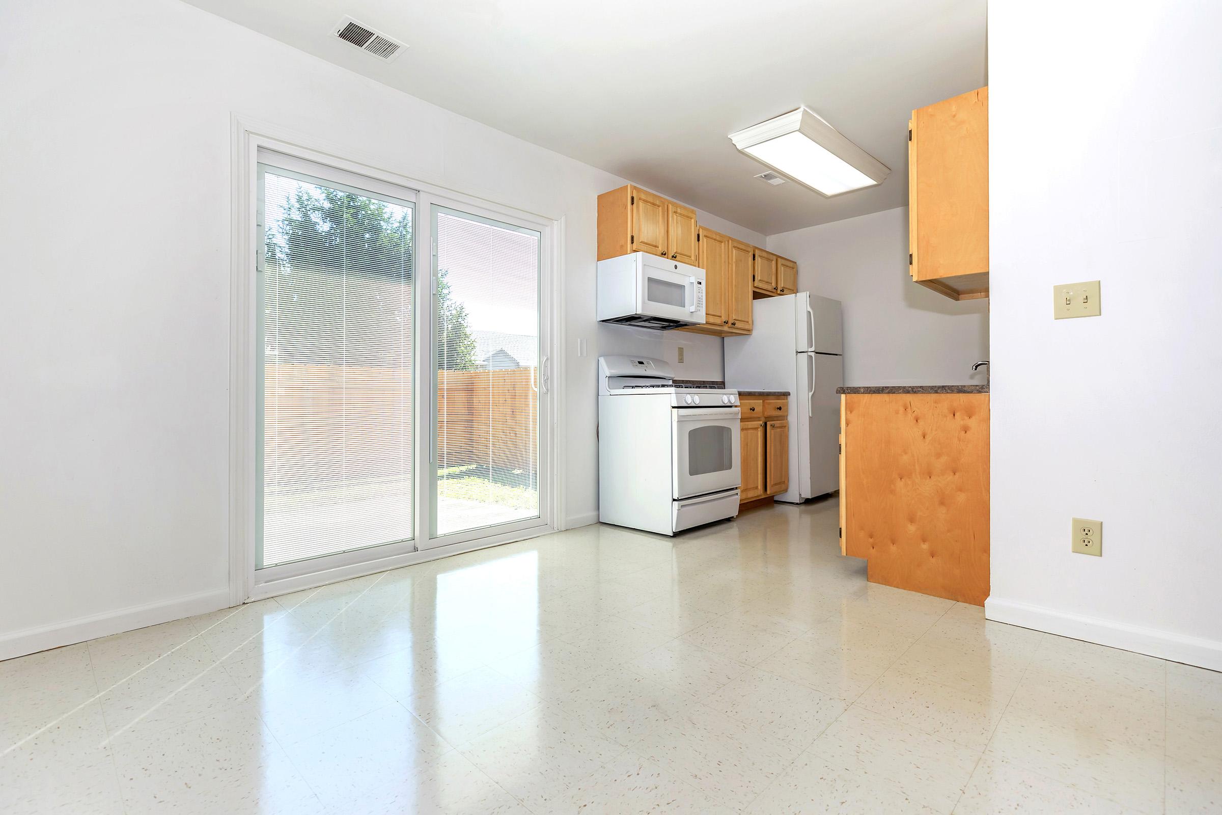 a refrigerator in a kitchen