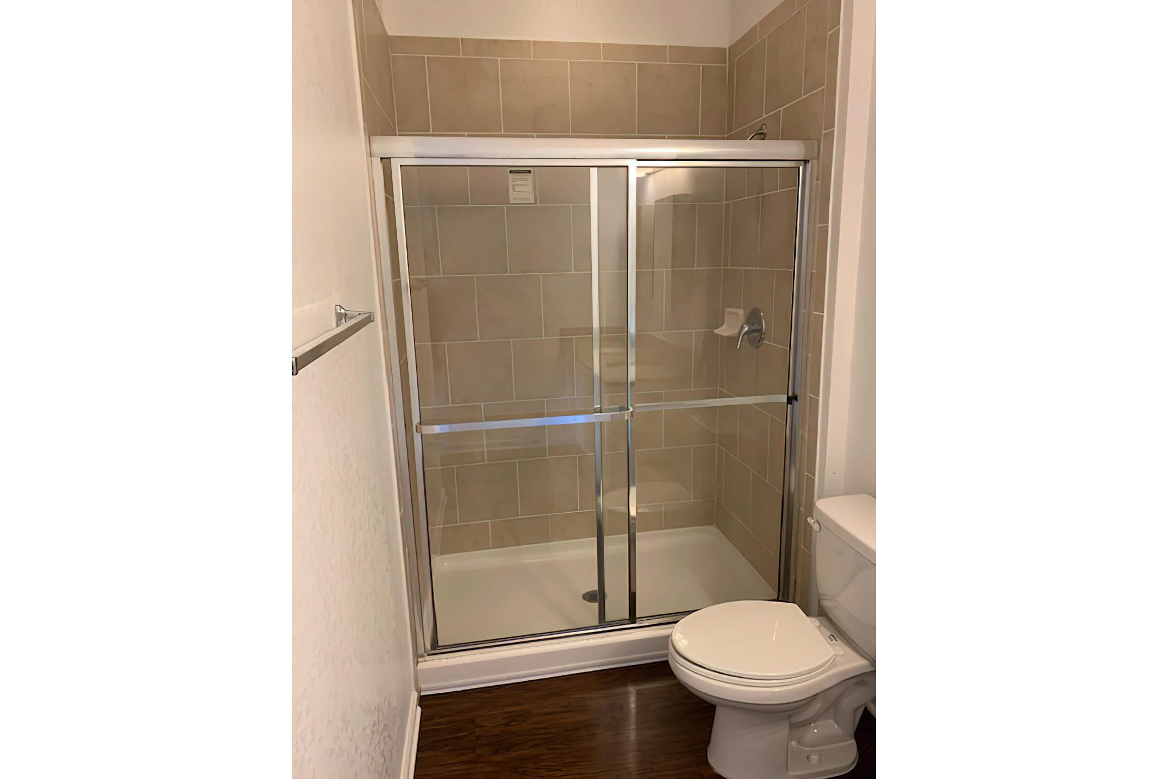 a glass shower door