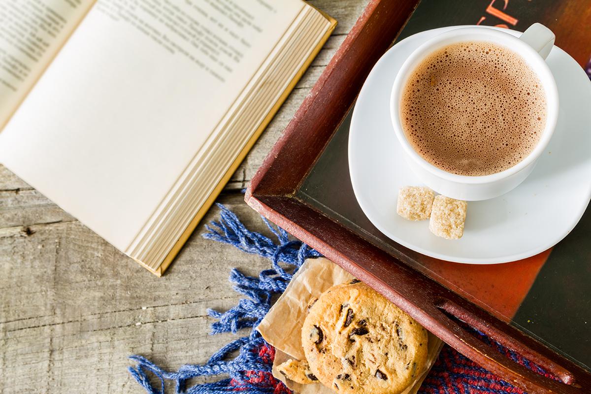 a cup of coffee on a table