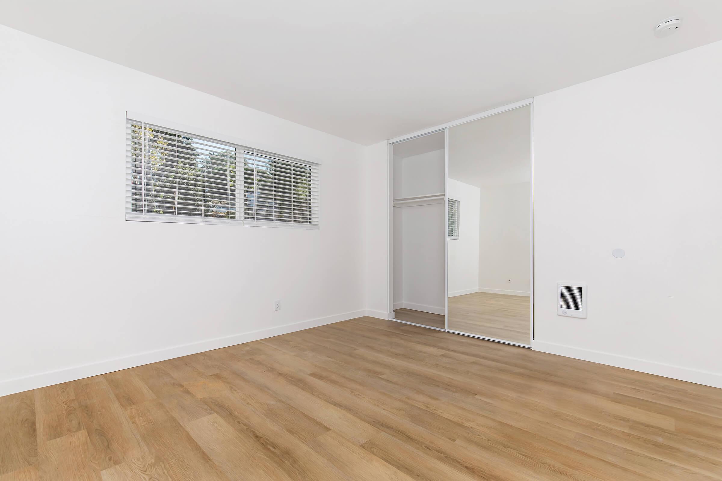 a room with wood floors