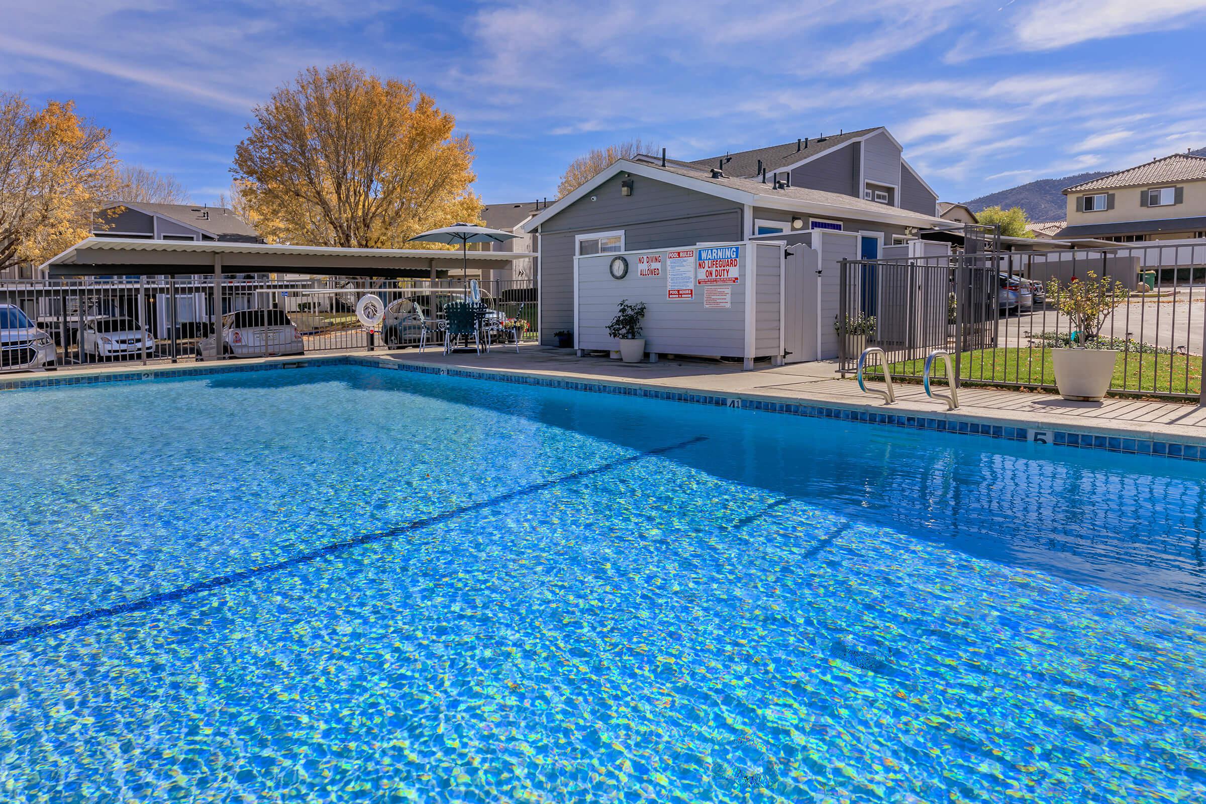 a blue pool of water