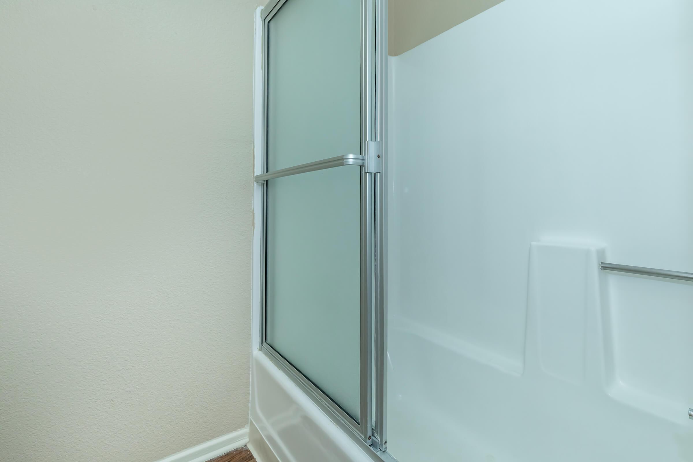 a glass shower door