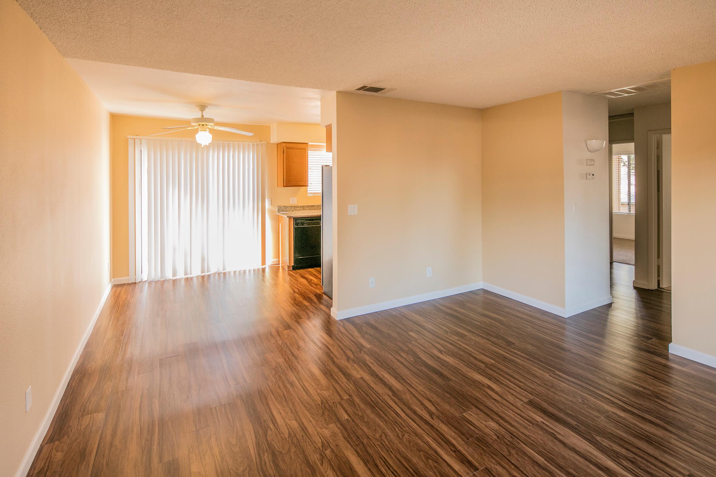 a room with a wood floor