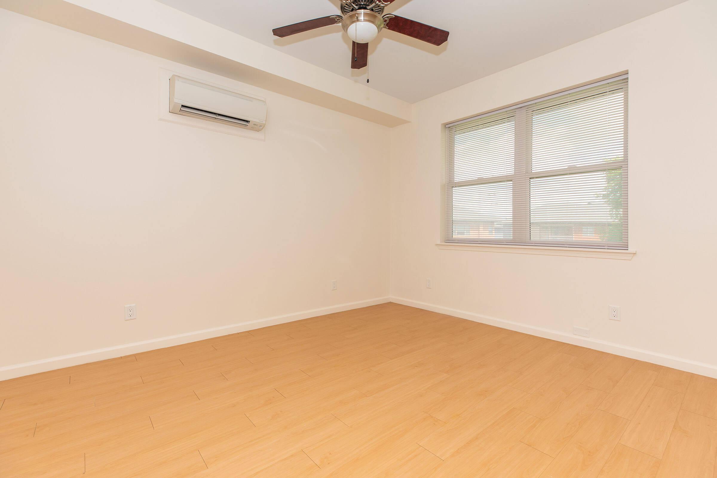 a room with wood floors