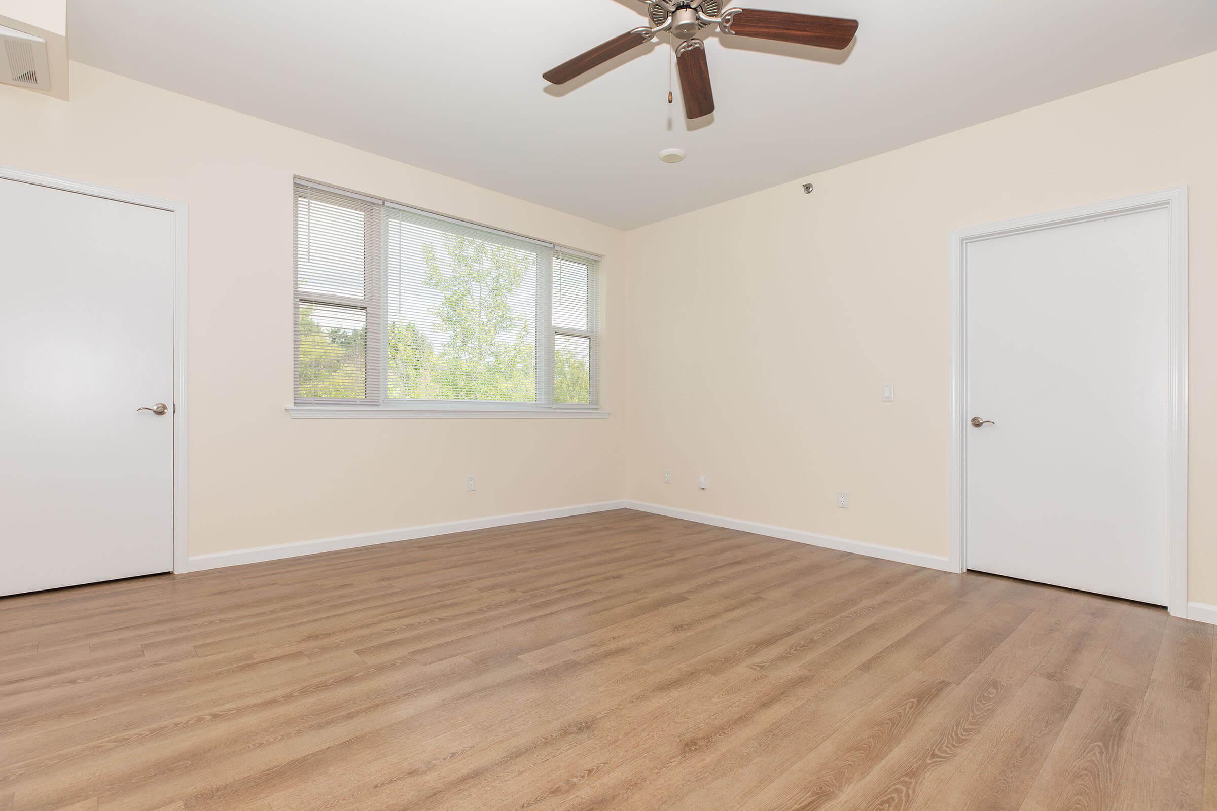 a room with a wood floor