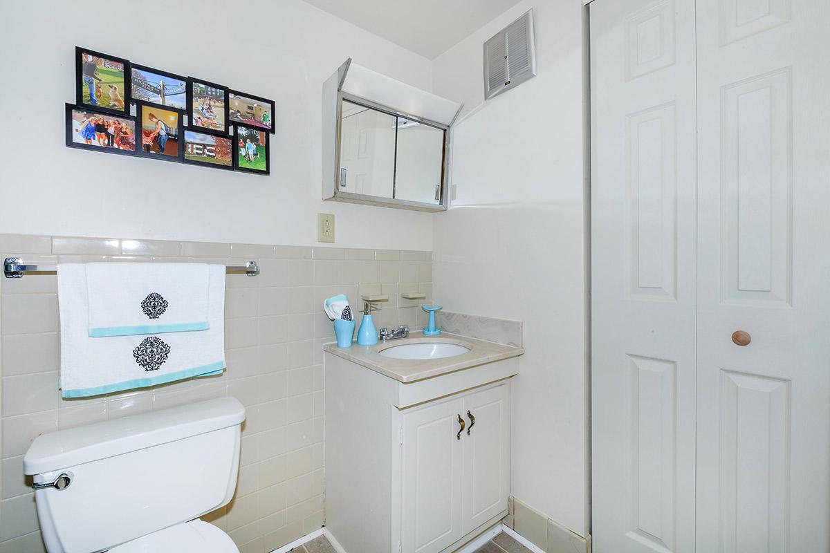 a white sink sitting under a mirror