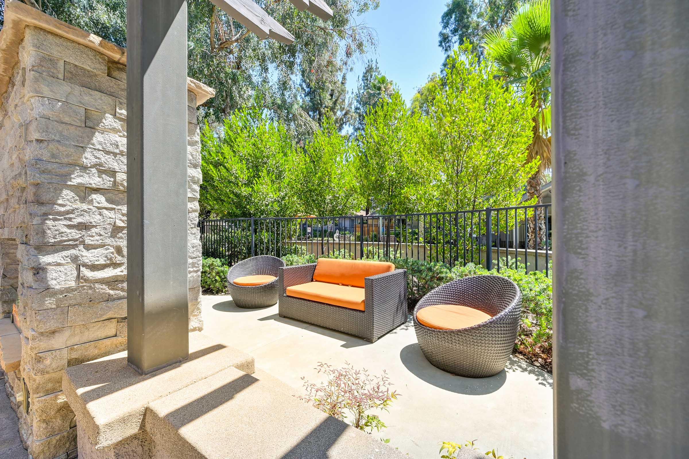 seating with trees in the background