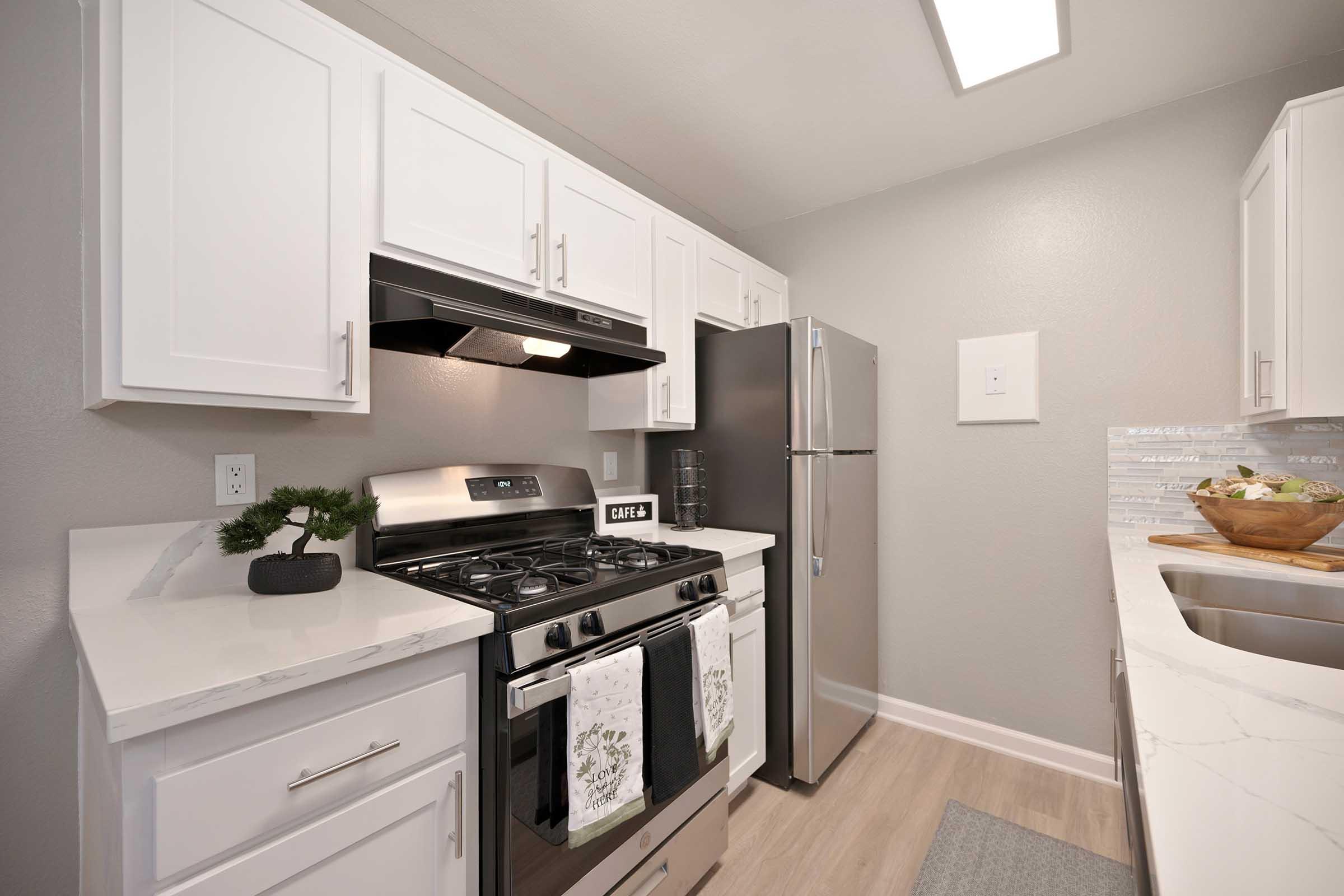 a kitchen with a stove