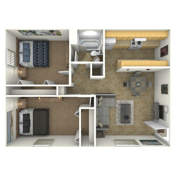 Floor plan image of 2 Bed 1 Bath