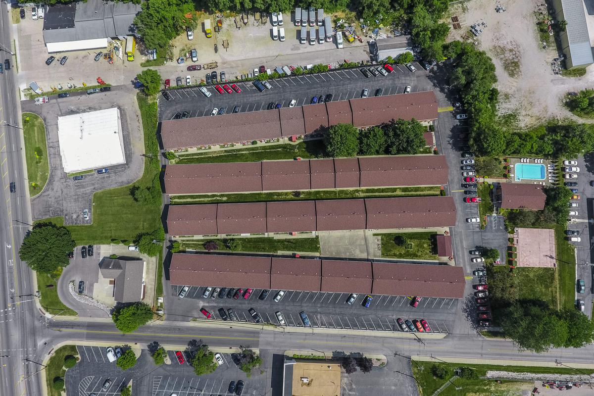 a building next to a fence