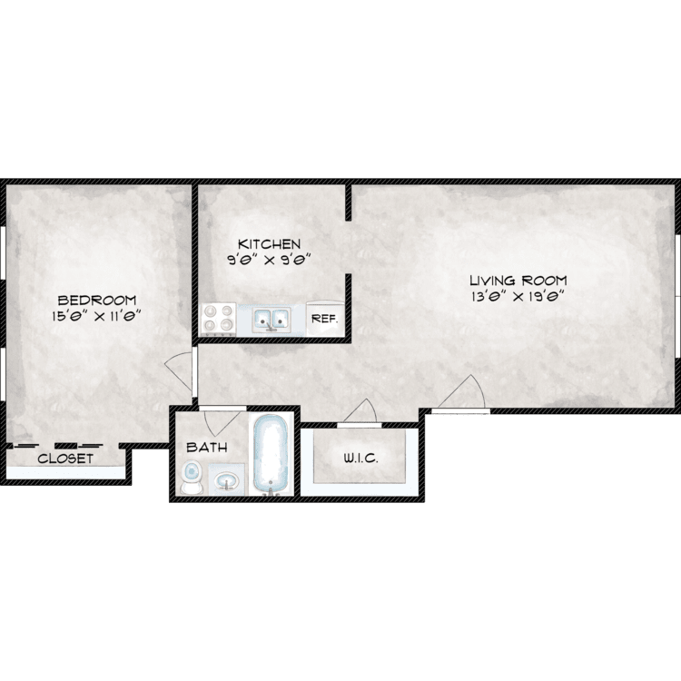 One Bedroom floor plan image