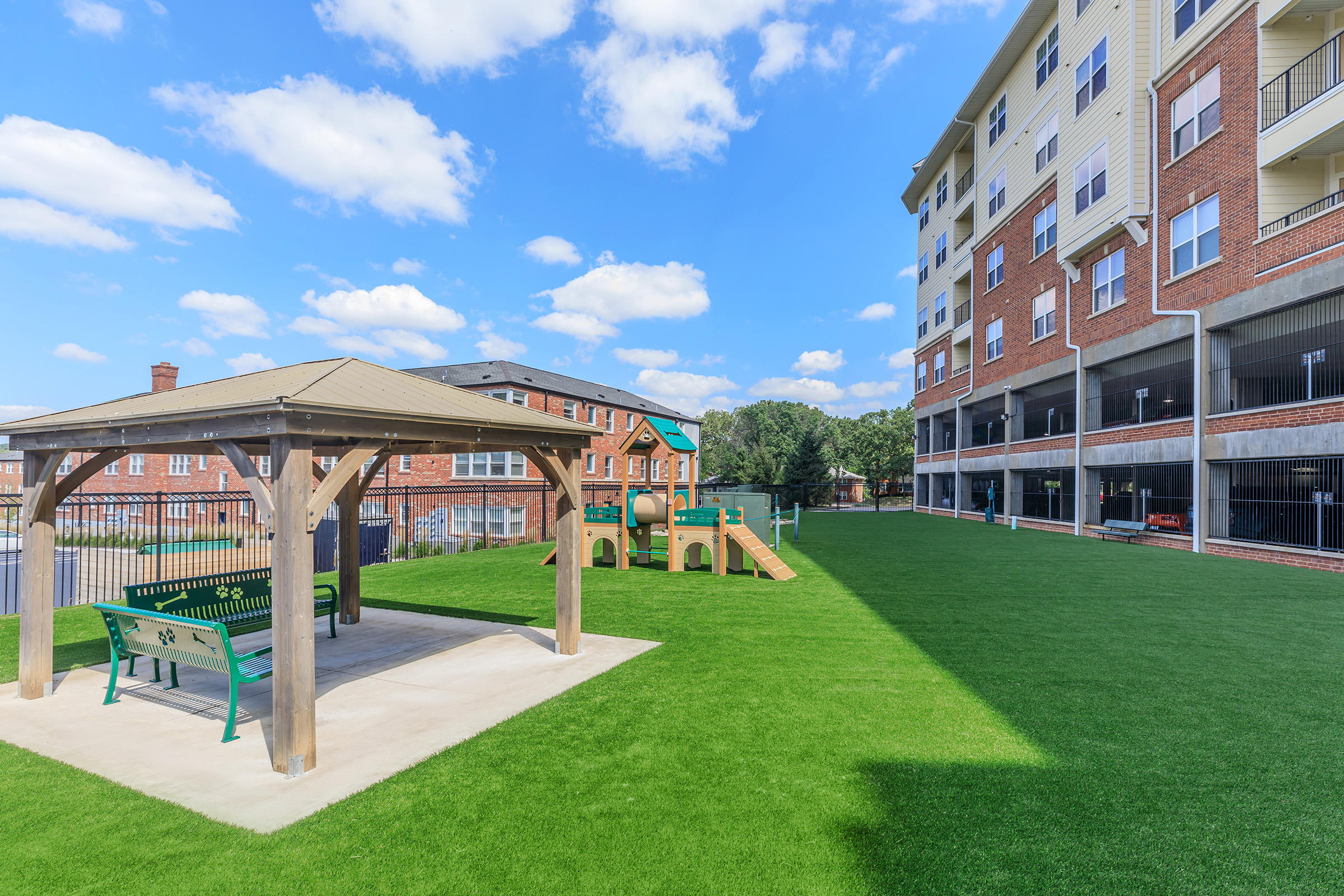 a large lawn in front of a building