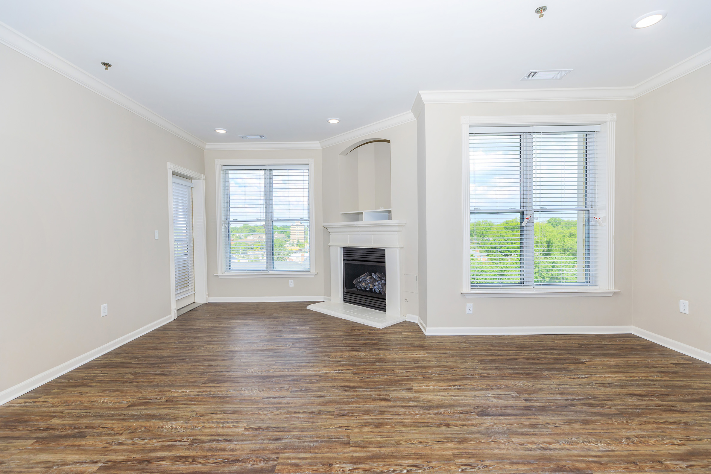 a room with a large window