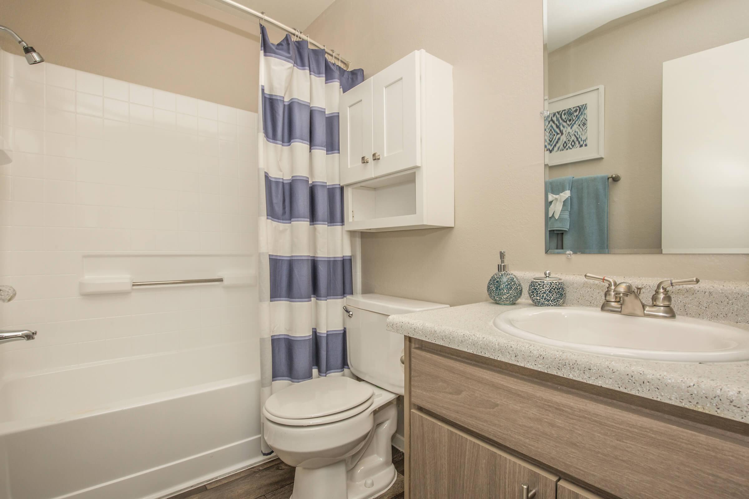 Sunset Hills has beautiful bathrooms with plenty of cabinet space