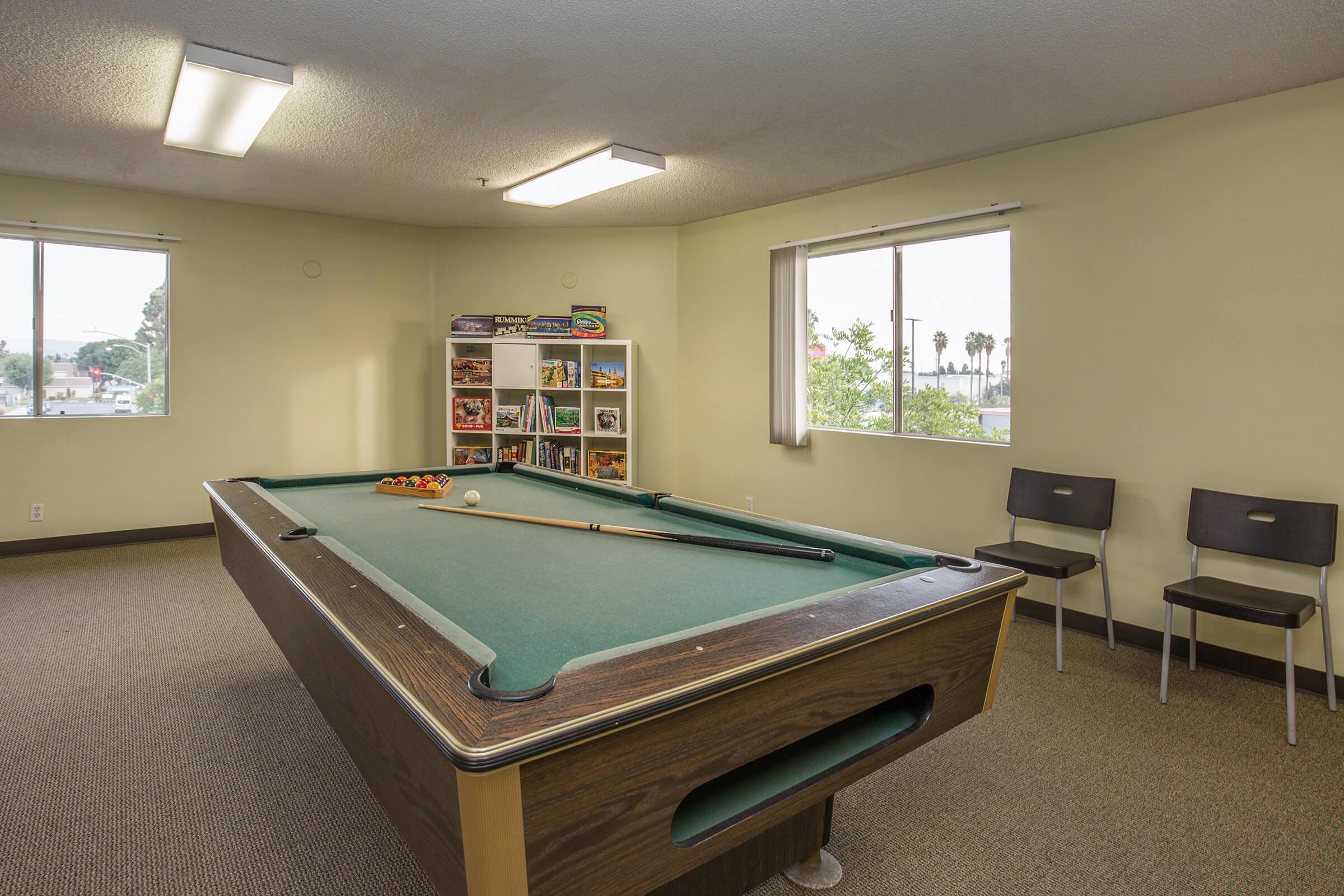 New Horizon Village Senior Apartment Homes community room with a pool table