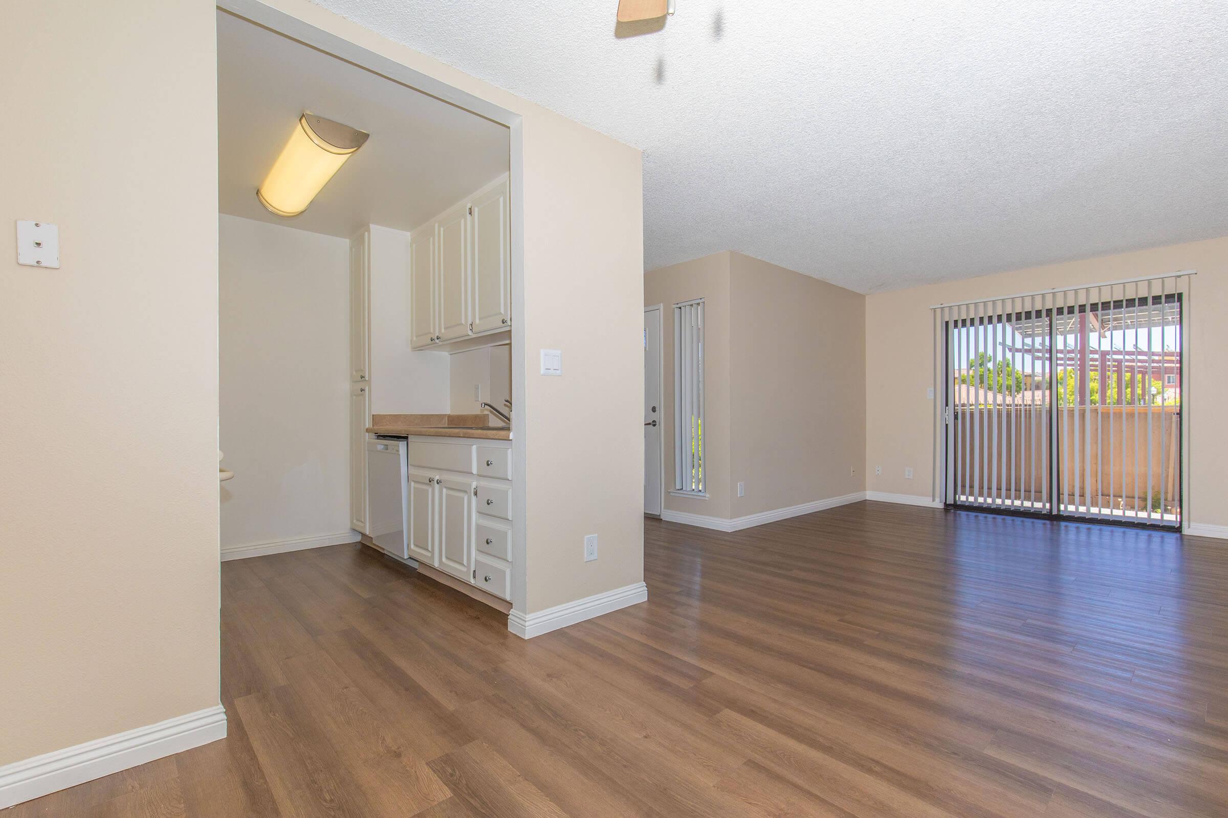 a room with a wood floor