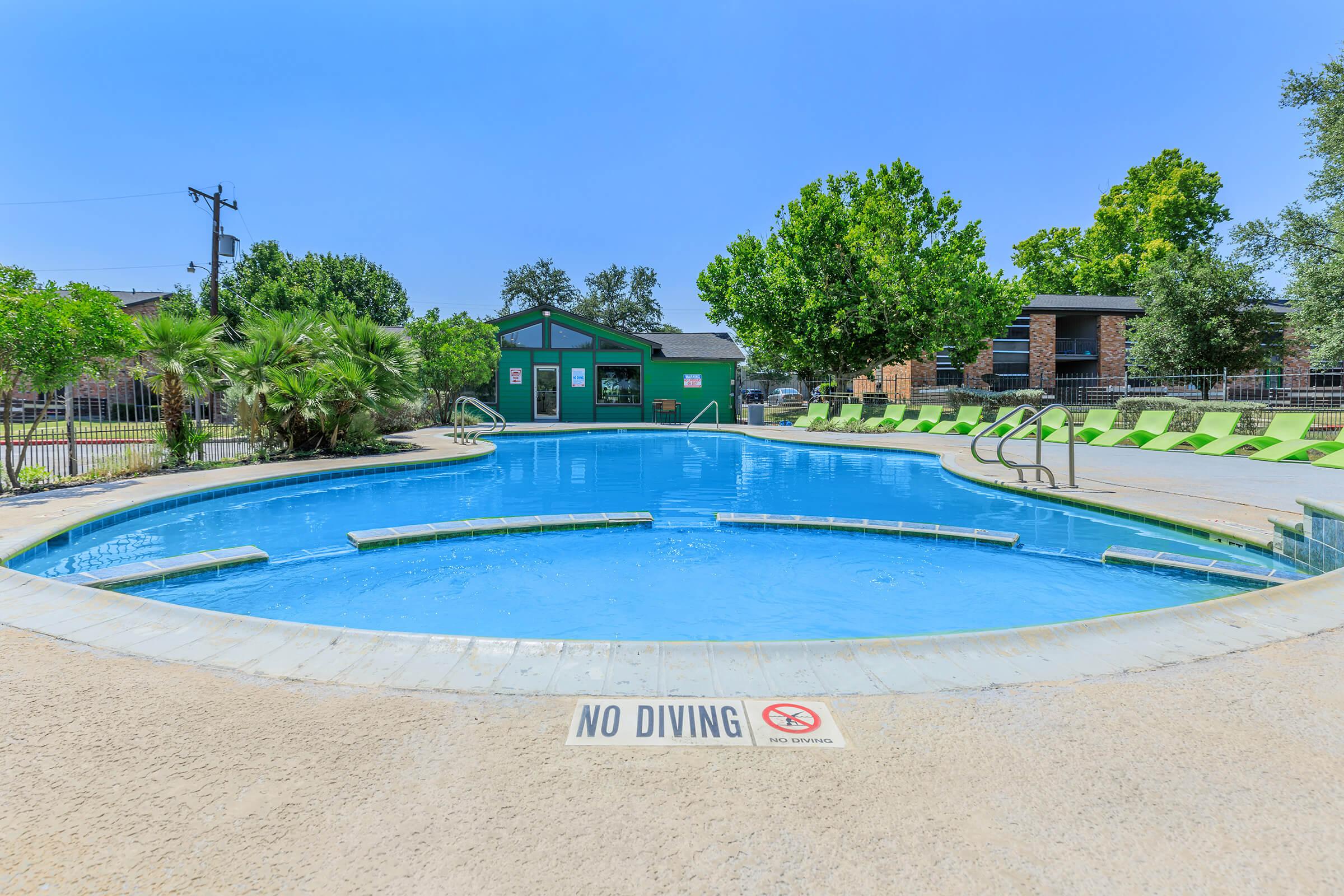 a blue pool of water