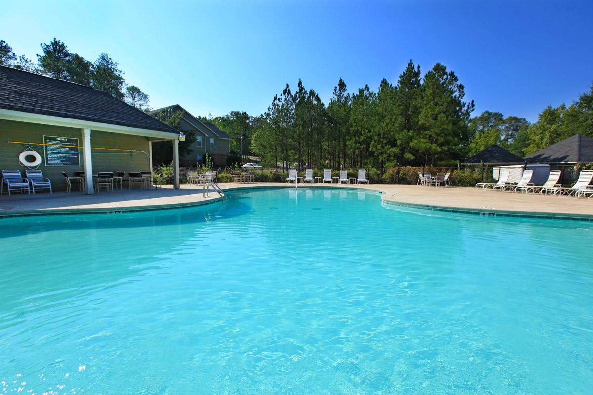 a blue pool of water