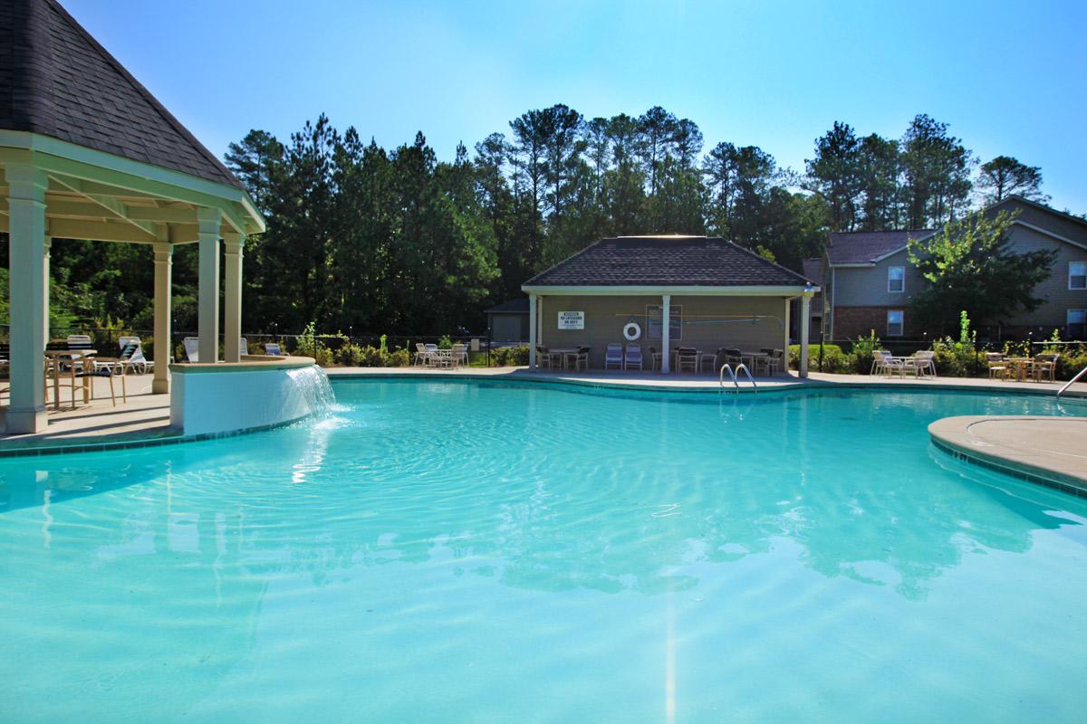a blue pool of water