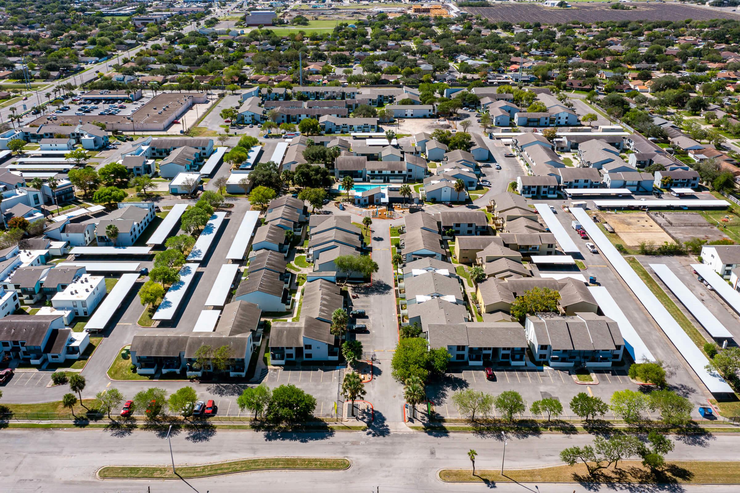 a view of a parking lot