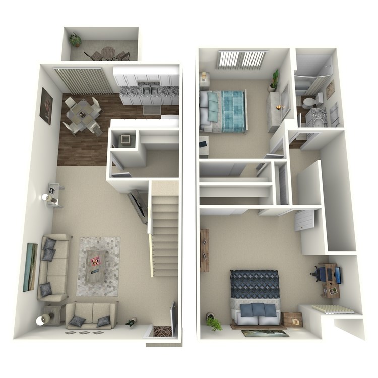 Floor plan image of 2 Bed Townhome