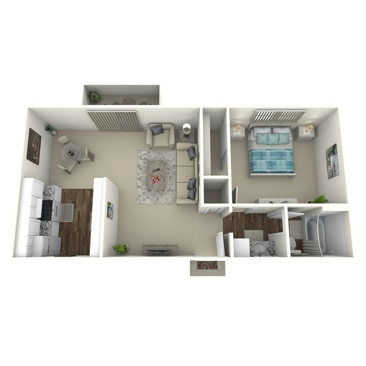 Floor plan image of 1 Bed 1 Bath A