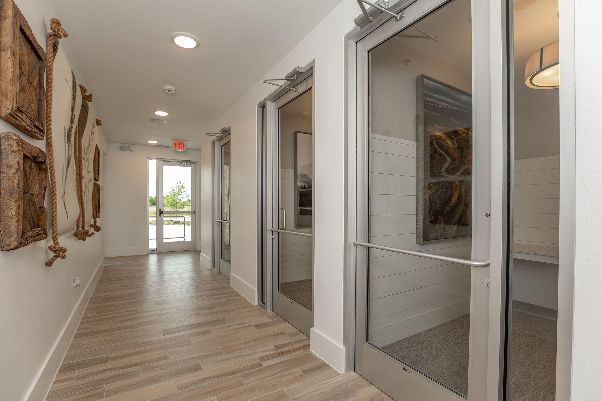 a double door in a room