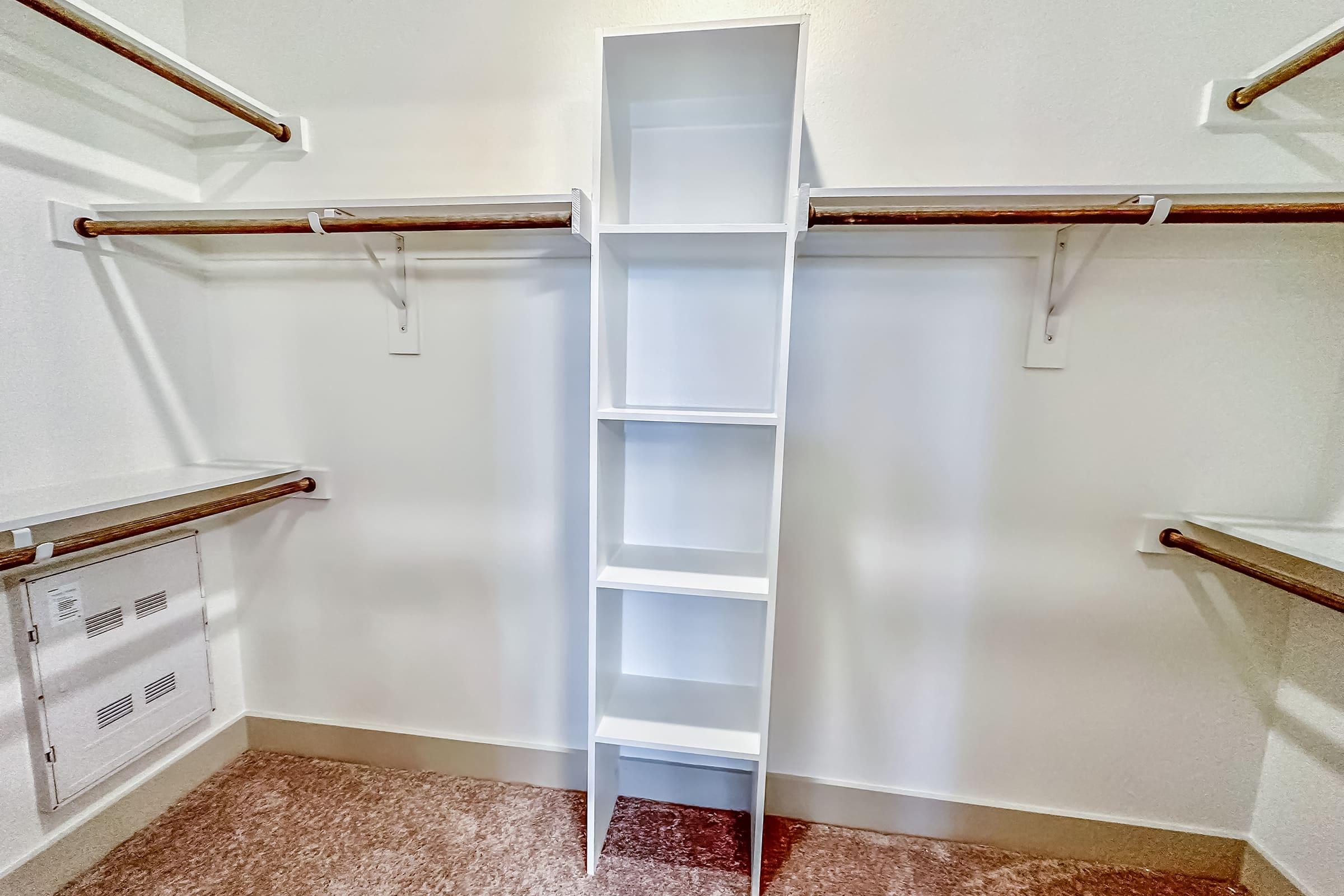 a refrigerator in a small room